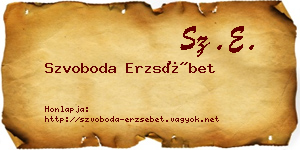 Szvoboda Erzsébet névjegykártya